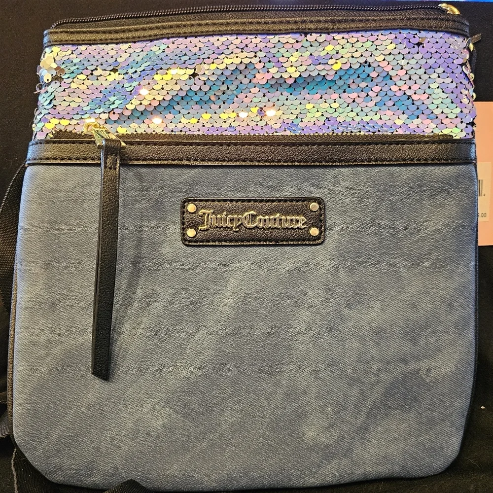 Juicy Couture Denim Sequin Large Crossbody